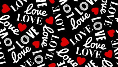 Aşk deseni kusursuz. Kumaş, duvar kağıdı, ambalaj, arkaplan için tasarım.