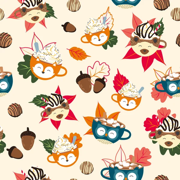 Vector Çikolata ve Güz Yaprakları krem arkaplanda pürüzsüz bir iz bırakıyor. Kumaş, hatıra defteri ve duvar kağıdı projeleri için mükemmel.