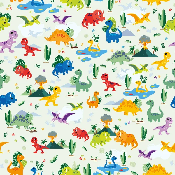 Cute and colorful dinosaur pattern