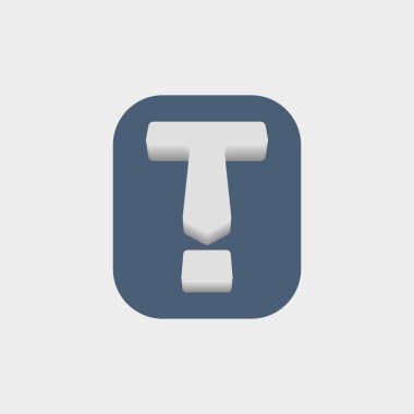 T ve uyarı sembollerinin birleşiminden oluşan bir amblem logosu, basit, temiz ve yassı, minimalist. bu logo veya simge herhangi bir iş için uygun.