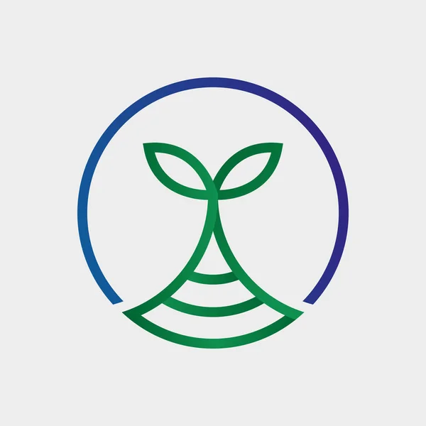 Логотип Сочетанием Листьев Почвы Простой Чистый Плоский Минималистский Логотип Иконка — стоковый вектор