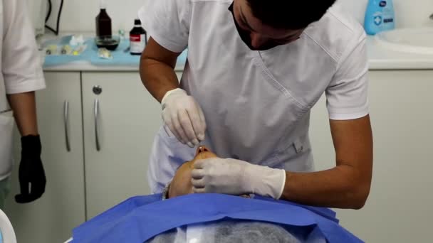 Elevador Queixo Com Mesotreads Salão Beleza Close — Vídeo de Stock