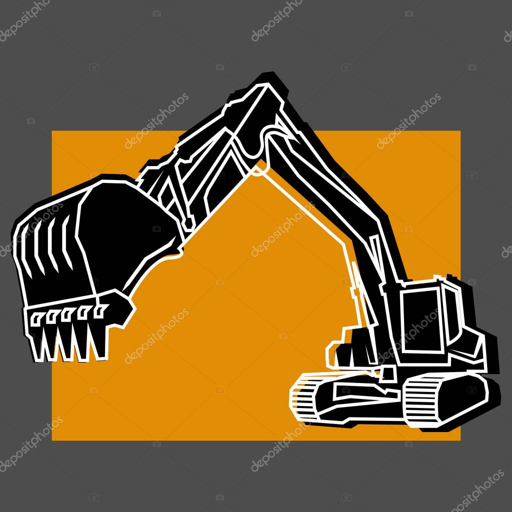 Excavator construction machinery company logo equipment leased