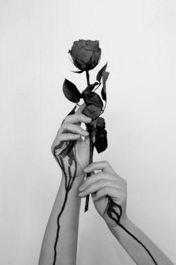 Güllü bir kadın eli