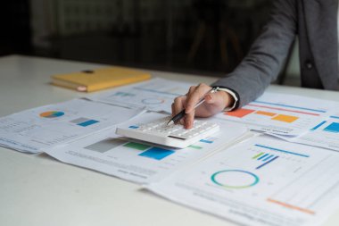 Muhasebeci ya da mali müfettişlerin raporlama, hesaplama ya da bakiyeyi kontrol etmelerine yakından bakın. Konut kredisi, yatırım, ekonomi, tasarruf parası veya sigorta kavramı