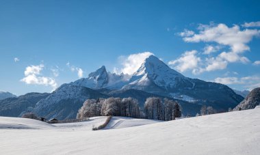 Karla kaplı Watzmann, Berchtesgaden, Bavyera, Almanya