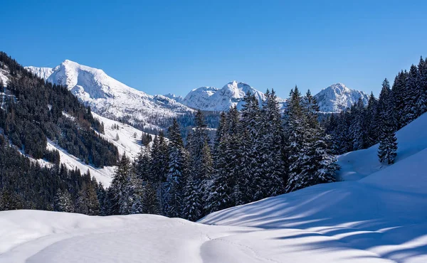 Идиллический снежный пейзаж, Пинцбург, Австрия — стоковое фото