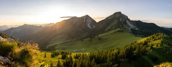 Dağda gün batımı, Sonntagshorn, Heutal, Unken, Pinzgau, Salzburger Land, Avusturya
