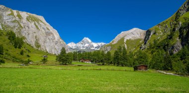 Doğu Tyrol, Tyrol, Avusturya ve Avrupa 'daki Koednitzal' de huzurlu bir dağ manzarasının manzarası