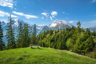 Toter Mann dağından karlı Hochkalter ve Watzmann 'a, Ramsau, Berchtesgaden, Bavyera, Almanya