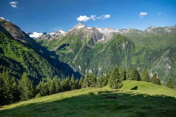 View Imbachhorn Kitzsteinhorn Surrounding Snow Capped Peaks Kaprun Zell See — ストック写真