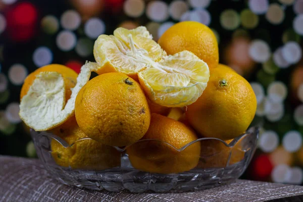 Tangerines Orange Holiday New Year Mood Fairy Tale — Fotografia de Stock
