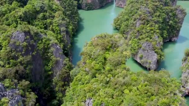 Jungle Islands Rocks Tropical Sea Phang Nga Bay Thailand View — Video Stock