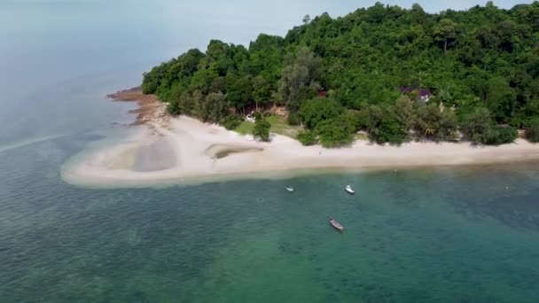 Písečné Břehy Pobřeží Tropického Ostrova Thajsku Pohled Shora — Stock video