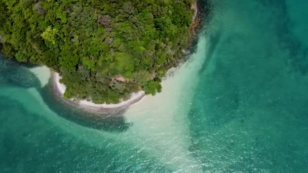 Sandbänke Einer Tropischen Insel Aus Der Höhe Warmes Meer Den — Stockvideo