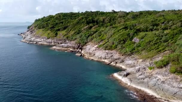 Rocce Giungla Bassa Isola Tropicale Isola Tropicale Thailandia Vista Drone — Video Stock