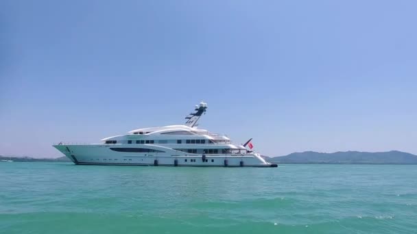Super Jacht Open Zee Duur Super Jacht Bij Phuket — Stockvideo