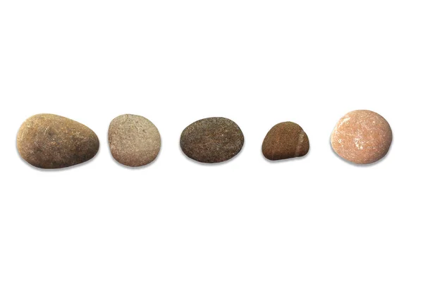 Various Shapes Colors River Gravel White Background — Fotografia de Stock