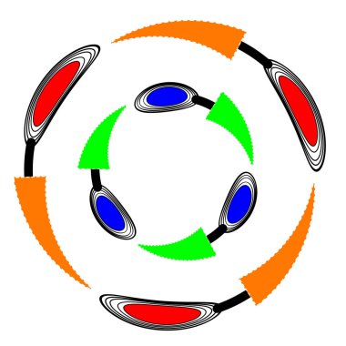 Grafik ve web tasarımı için izole edilmiş beyaz resimdeki soyut vektör simgesi. Basit düz sembol.