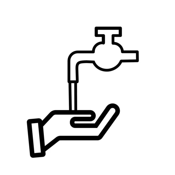 Ícone de lavar as mãos, símbolo de esboço de alta qualidade único para web design ou aplicativo móvel. — Vetor de Stock