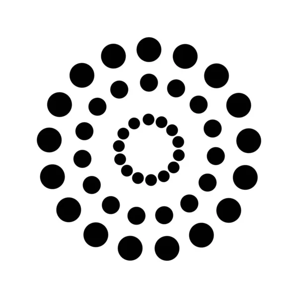 Grote en kleine puntjes pictogram vector geïsoleerd op een witte achtergrond, logo concept van grote en kleine puntjes ondertekenen op transparante achtergrond, gevuld met zwarte symbool — Stockvector