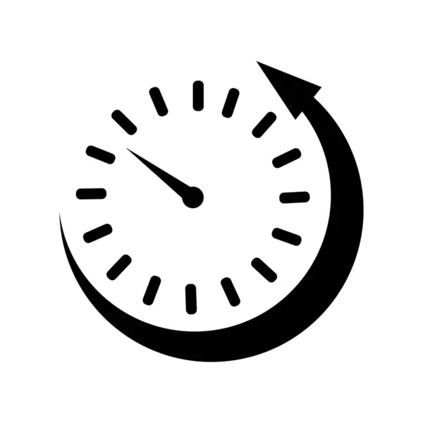 Downtime icon in flat style. Uptime vector illustration on white isolated background. Clock business concept. — Stock Vector