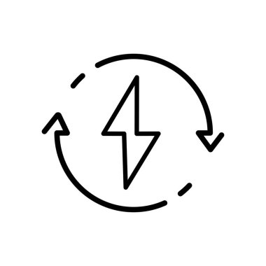 Yenilenebilir enerji vektör çizimi. Yüksek kaliteli siyah biçim vektör simgeleri
