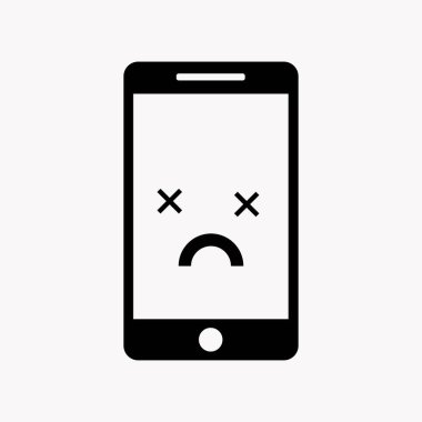 Telefon hatası vektör çizimi. Sistem hata simgesi, sistem çalışmıyor işareti.