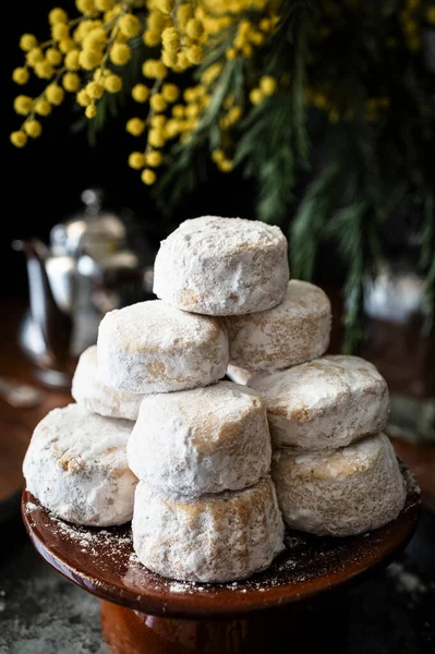 Mantecados São Doces Típicos Confeitaria Espanhola — Fotografia de Stock