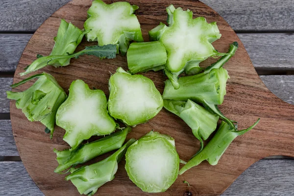 花椰菜茎 使用食谱 可持续厨房 煮西兰花 — 图库照片
