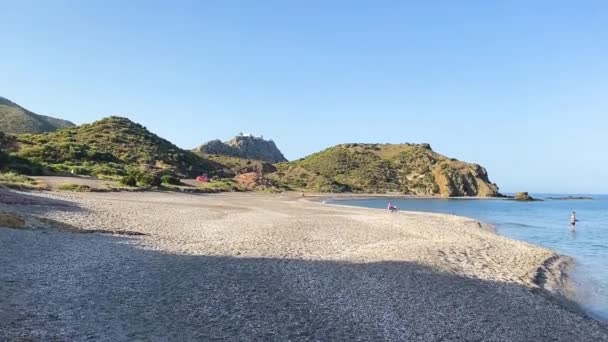 アルメリアのエル ソムブレリコビーチ 地中海のビーチ — ストック動画