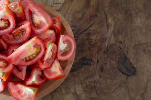 Gehackte Tomaten Tomate Saft Gazpacho Oder Salmorejo Zubereitet — Stockfoto