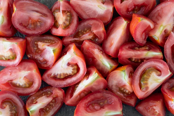 Hackad Tomat Tomat Beredd Att Göra Saft Gazpacho Eller Salmorejo — Stockfoto