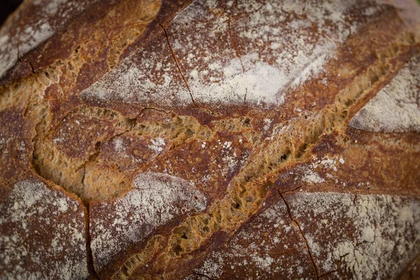 Frisch Gebackenes Weizenbrot Hausgemachtes Rundes Und Frisch Gebackenes Brot Leckeres — Stockfoto