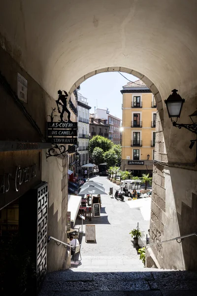 Madrid Spain August 2022 Cutlers Arch Arco Cuchilleros Staircase Plaza — Foto de Stock