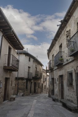 Pedraza sokakları, Segovia, Castilla y Len, İspanya. Pedraza, ortaçağ duvarlı kasabası