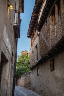 Pedraza sokakları, Segovia, Castilla y Len, İspanya. Pedraza, ortaçağ duvarlı kasabası