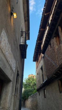 Pedraza sokakları, Segovia, Castilla y Len, İspanya. Pedraza, ortaçağ duvarlı kasabası