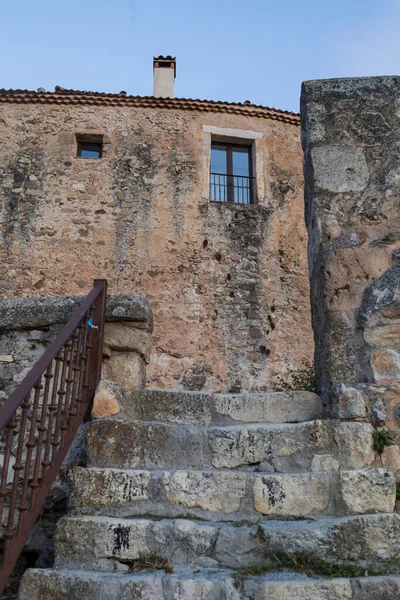西班牙卡斯蒂利亚和伦 塞戈维亚的Pedraza街 Pedraza 中世纪城墙城镇 — 图库照片