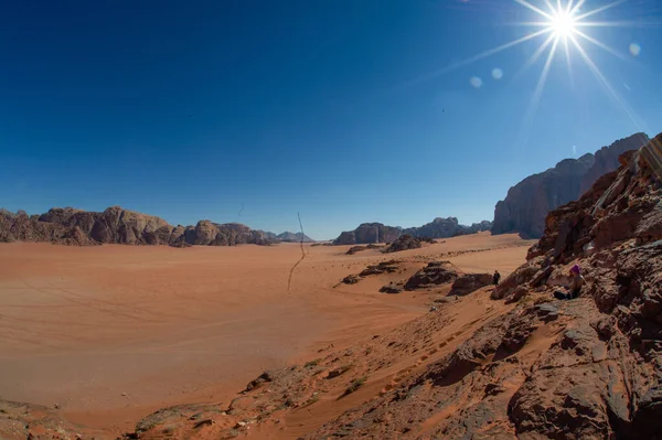 Bela Paisagem Montanhosa Deserto Montanha Wadi Rum Jordânia — Fotografia de Stock