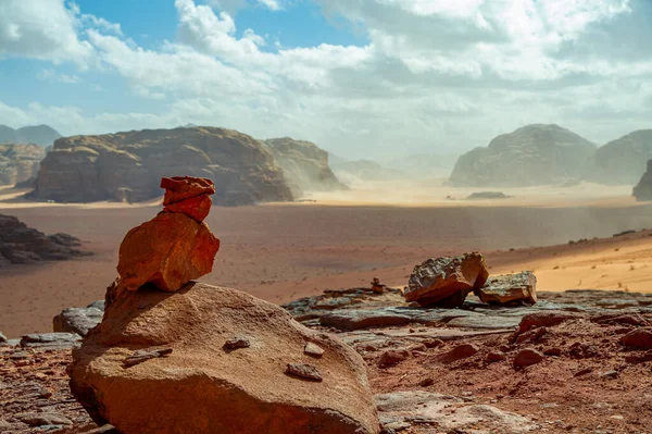 Hermoso Paisaje Montaña Desierto Montaña Wadi Rum Jordania — Foto de Stock