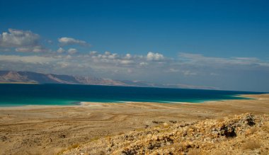 Jordan dead sea spectacular landscape with very salty water