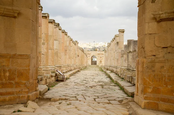 Jerash Είναι Θέση Των Ερειπίων Της Ελληνορωμαϊκής Πόλης Gerasa Των — Φωτογραφία Αρχείου