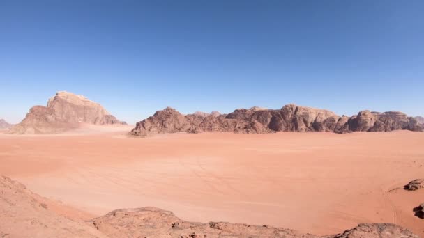 Espectacular Paisaje Desierto Del Ron Wadi Jordania Donde Han Realizado — Vídeo de stock
