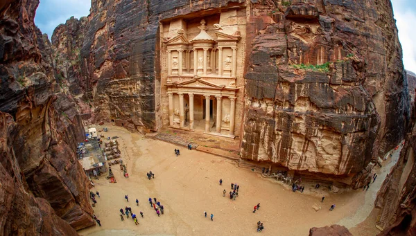 Petra Jordan Besöks Många Turister Och Anses Vara Ett Världen — Stockfoto