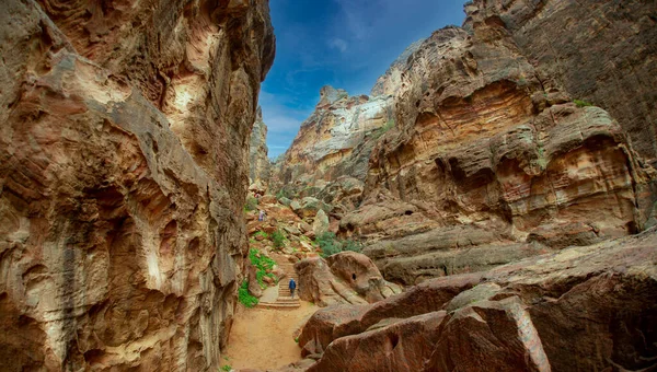 Una Delle Meraviglie Del Mondo Petra Jordan Una Terra Spettacolare — Foto Stock