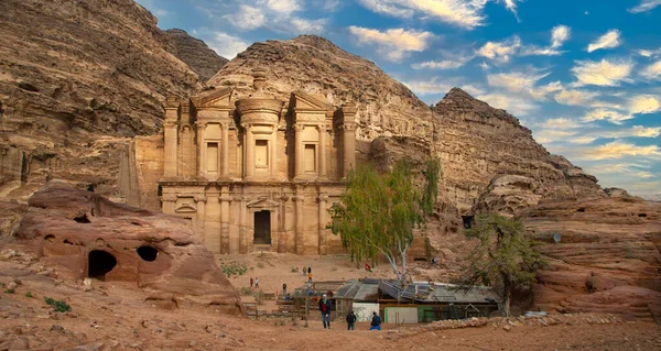Iglesia Petra Encuentra Antigua Ciudad Petra Jordania Fue Construida Período — Foto de Stock
