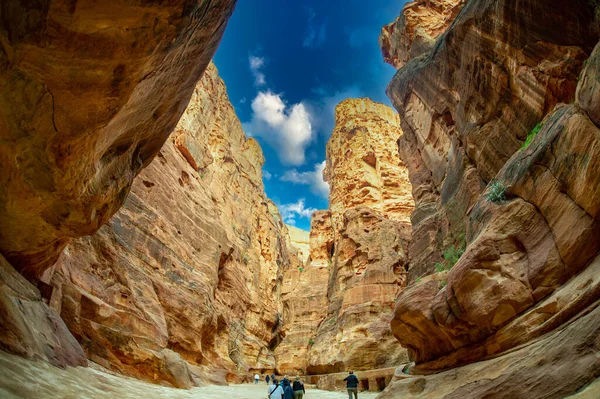 2020 Fevereiro Paisagem Extraordinária Petra Jordan Visitado Por Muitos Turistas — Fotografia de Stock