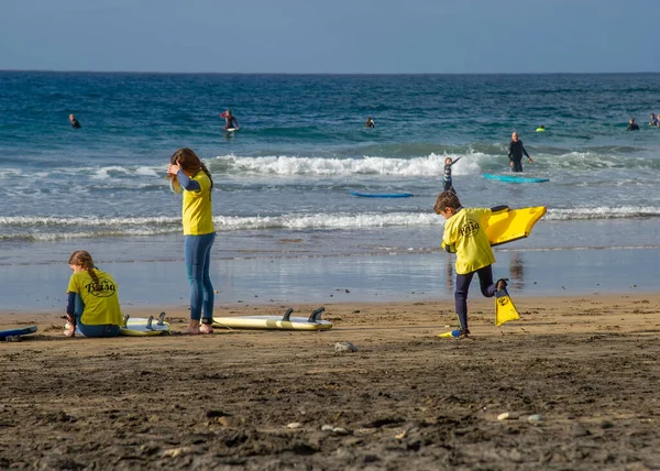 Φεβρουαρίου 2022 Παραλία Las Canteras Στο Las Palmas Στο Grand — Φωτογραφία Αρχείου