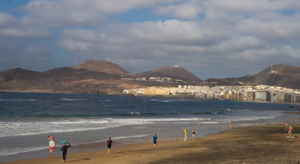 February 2022 Beach Las Canteras Las Palmas Grand Canary Island — Stock Photo, Image